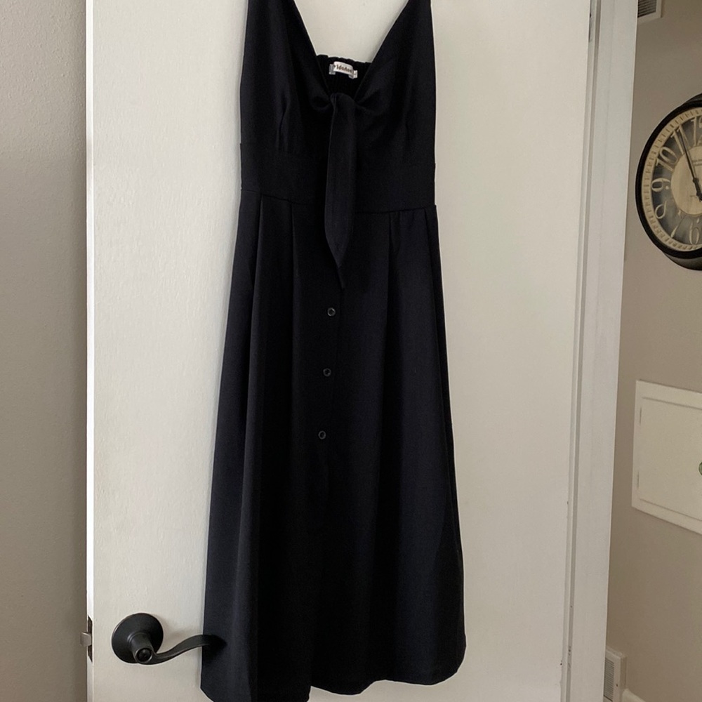 Black dress with adjustable shoulder straps
